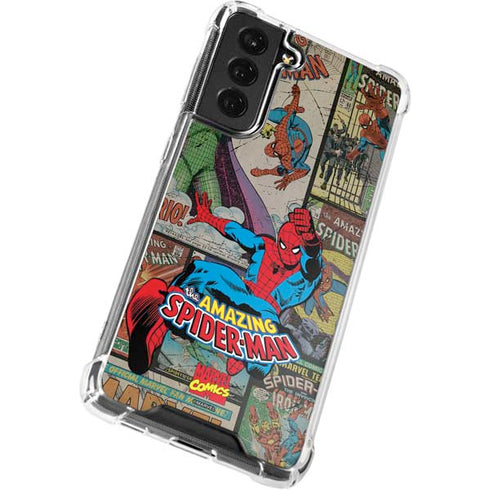 Marvel Classic Comics Amazing Spider-Man Collage Galaxy S21 FE Clear Case