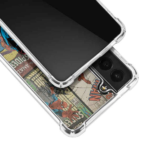 Marvel Classic Comics Amazing Spider-Man Collage Galaxy S21 FE Clear Case