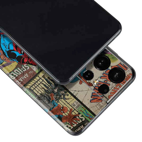 Marvel Classic Comics Amazing Spider-Man Collage Galaxy S21 Ultra 5G Skin