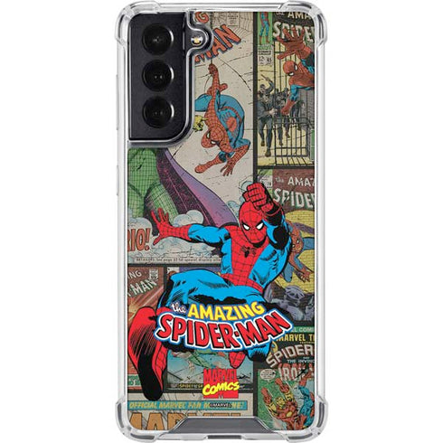 Marvel Classic Comics Amazing Spider-Man Collage Galaxy S22 Clear Case