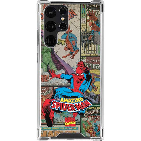 Marvel Classic Comics Amazing Spider-Man Collage Galaxy S22 Ultra Clear Case