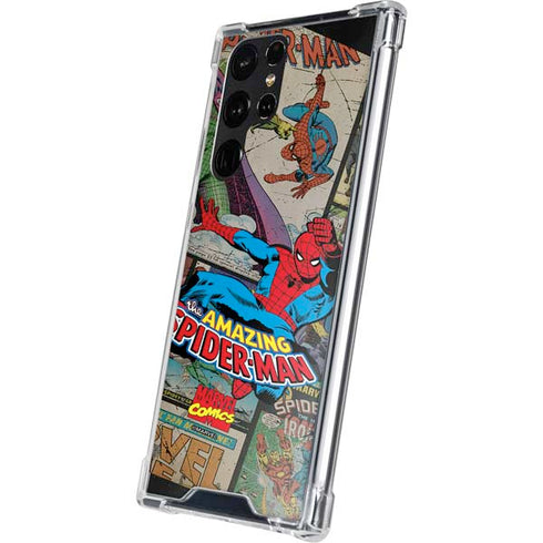 Marvel Classic Comics Amazing Spider-Man Collage Galaxy S22 Ultra Clear Case