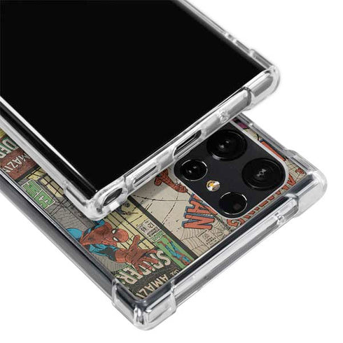 Marvel Classic Comics Amazing Spider-Man Collage Galaxy S22 Ultra Clear Case