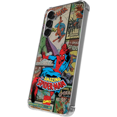 Marvel Classic Comics Amazing Spider-Man Collage Galaxy S24 Plus Clear Case