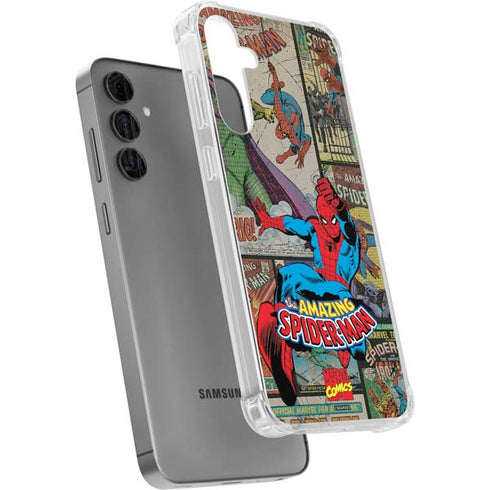 Marvel Classic Comics Amazing Spider-Man Collage Galaxy S24 Plus Clear Case