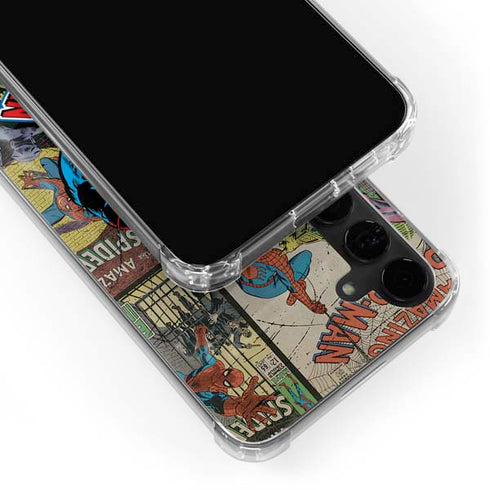 Marvel Classic Comics Amazing Spider-Man Collage Galaxy S24 Plus Clear Case