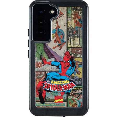 Marvel Classic Comics Amazing Spider-Man Collage Galaxy S24 Plus Waterproof Case