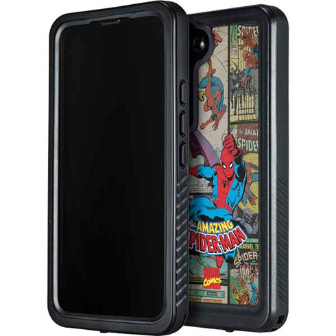 Marvel Classic Comics Amazing Spider-Man Collage Galaxy S24 Plus Waterproof Case