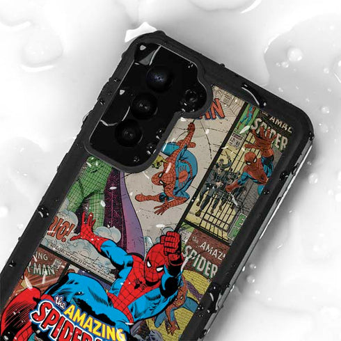 Marvel Classic Comics Amazing Spider-Man Collage Galaxy S24 Plus Waterproof Case