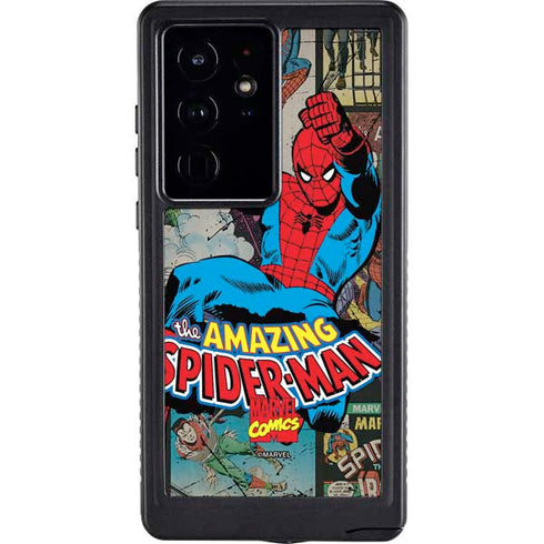 Marvel Classic Comics Amazing Spider-Man Collage Galaxy S24 Ultra Waterproof Case