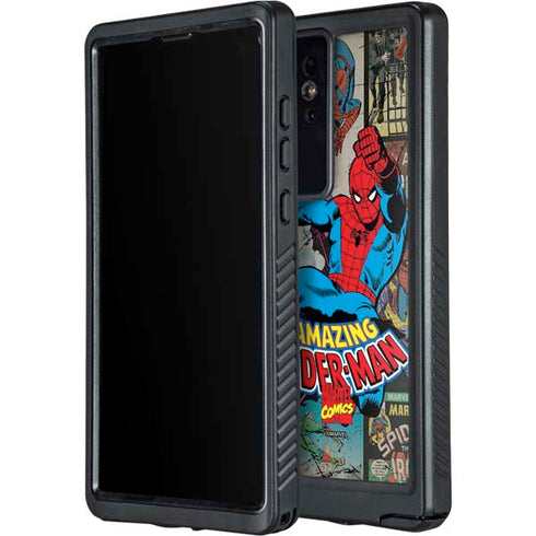 Marvel Classic Comics Amazing Spider-Man Collage Galaxy S24 Ultra Waterproof Case