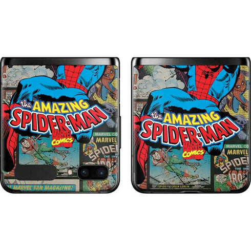 Marvel Classic Comics Amazing Spider-Man Collage Galaxy Z Flip Skin