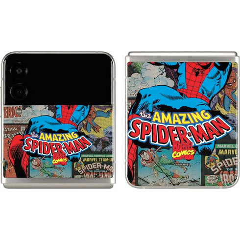 Marvel Classic Comics Amazing Spider-Man Collage Galaxy Z Flip3 5G Skin