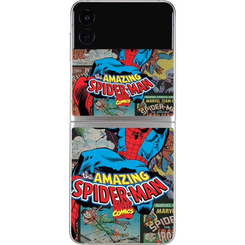 Marvel Classic Comics Amazing Spider-Man Collage Galaxy Z Flip3 5G Skin