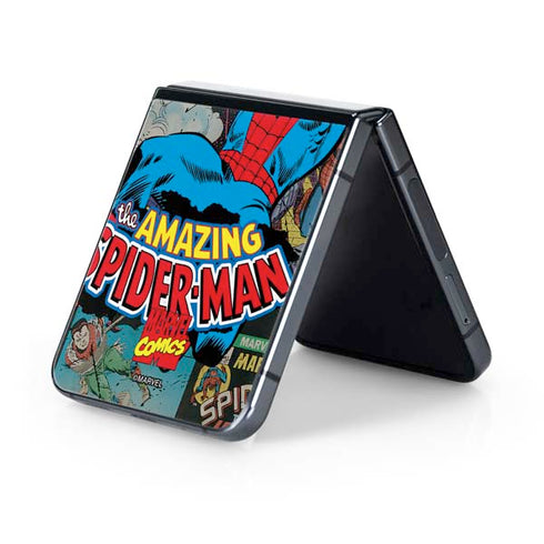 Marvel Classic Comics Amazing Spider-Man Collage Galaxy Z Flip5 5G Skin