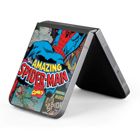 Marvel Classic Comics Amazing Spider-Man Collage Galaxy Z Flip6 Skin