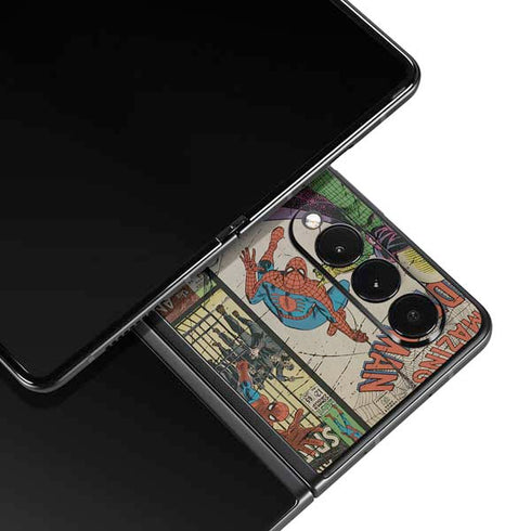 Marvel Classic Comics Amazing Spider-Man Collage Galaxy Z Fold3 5G Skin