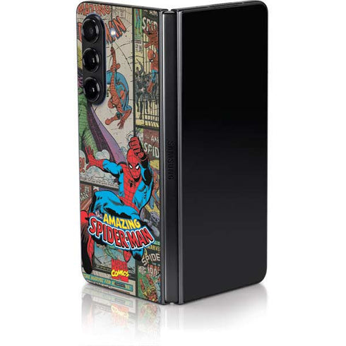 Marvel Classic Comics Amazing Spider-Man Collage Galaxy Z Fold5 5G Skin