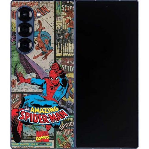 Marvel Classic Comics Amazing Spider-Man Collage Galaxy Z Fold6 Skin