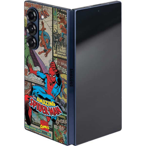 Marvel Classic Comics Amazing Spider-Man Collage Galaxy Z Fold6 Skin