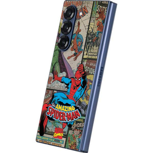 Marvel Classic Comics Amazing Spider-Man Collage Galaxy Z Fold6 Skin