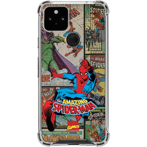 Marvel Classic Comics Amazing Spider-Man Collage Google Pixel 5a 5G Clear Case
