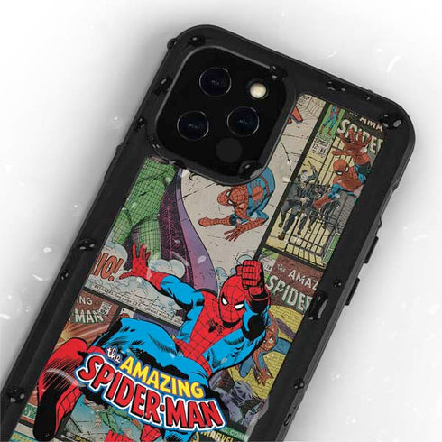 Marvel Classic Comics Amazing Spider-Man Collage iPhone 12 Pro Waterproof Case