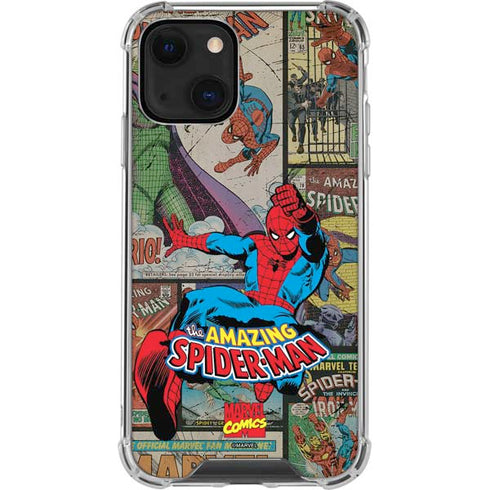 Marvel Classic Comics Amazing Spider-Man Collage iPhone 13 Mini Clear Case