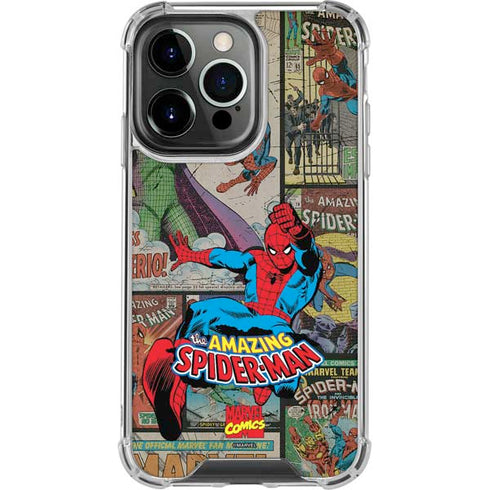 Marvel Classic Comics Amazing Spider-Man Collage iPhone 13 Pro Clear Case