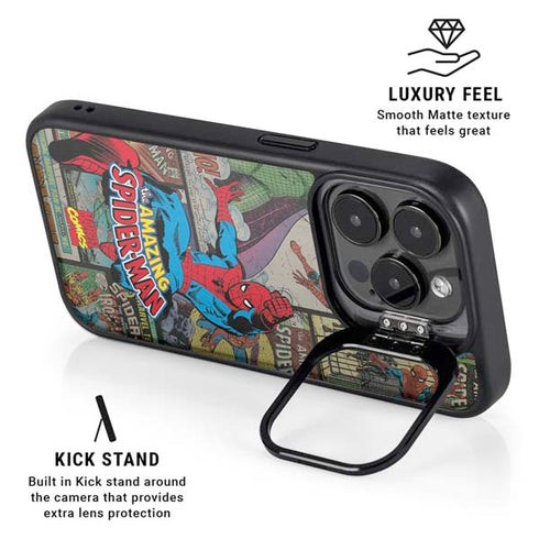 Marvel Classic Comics Amazing Spider-Man Collage iPhone 13 Pro Kickstand Case