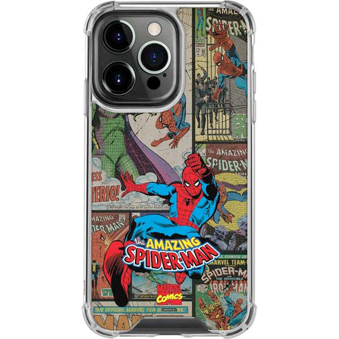 Marvel Classic Comics Amazing Spider-Man Collage iPhone 14 Pro Clear Case
