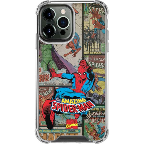 Marvel Classic Comics Amazing Spider-Man Collage iPhone 14 Pro Max Clear Case