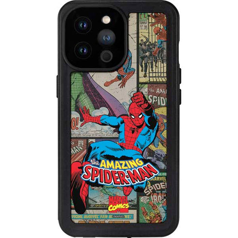 Marvel Classic Comics Amazing Spider-Man Collage iPhone 14 Pro Max Waterproof Case