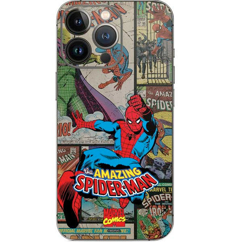 Marvel Classic Comics Amazing Spider-Man Collage iPhone 14 Pro Skin