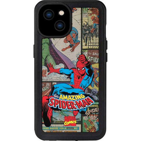Marvel Classic Comics Amazing Spider-Man Collage iPhone 15 Plus Waterproof Case