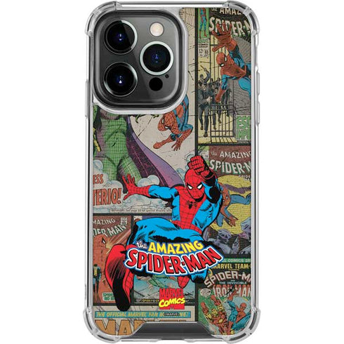 Marvel Classic Comics Amazing Spider-Man Collage iPhone 15 Pro Clear Case