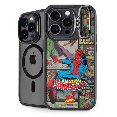 Marvel Classic Comics Amazing Spider-Man Collage iPhone 15 Pro Kickstand Case