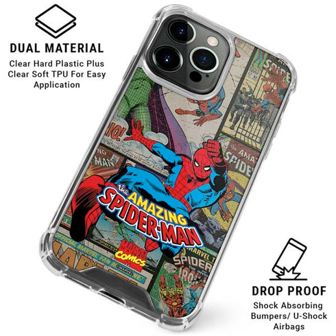 Marvel Classic Comics Amazing Spider-Man Collage iPhone 15 Pro Max Clear Case