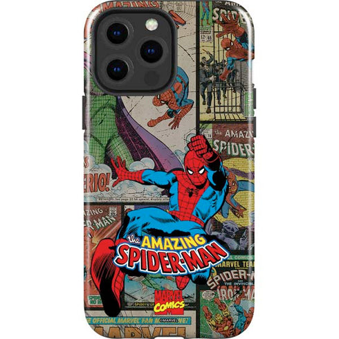 Marvel Classic Comics Amazing Spider-Man Collage iPhone 15 Pro Max Impact Case