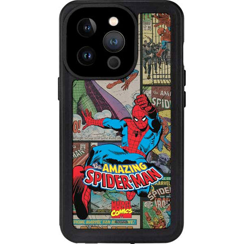 Marvel Classic Comics Amazing Spider-Man Collage iPhone 15 Pro Waterproof Case
