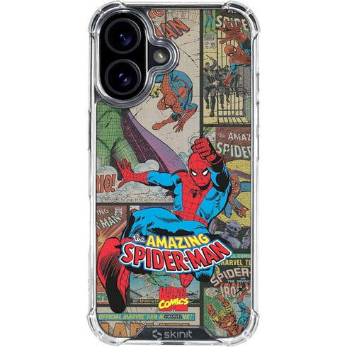 Marvel Classic Comics Amazing Spider-Man Collage iPhone 16 Clear Case