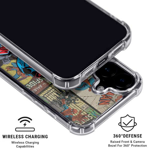Marvel Classic Comics Amazing Spider-Man Collage iPhone 16 Clear Case