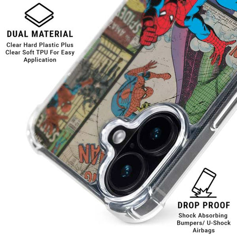 Marvel Classic Comics Amazing Spider-Man Collage iPhone 16 Clear Case