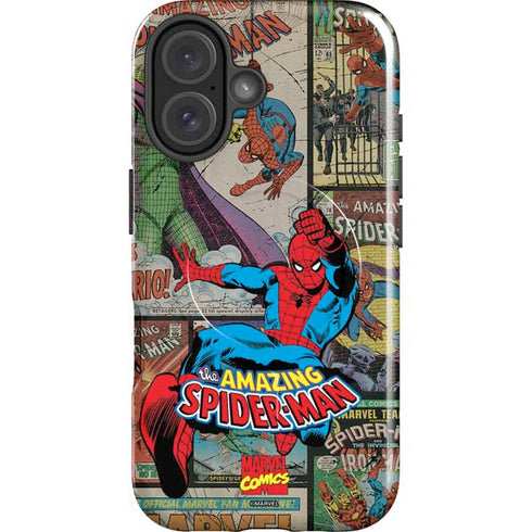 Marvel Classic Comics Amazing Spider-Man Collage iPhone 16 Magsafe Impact Case