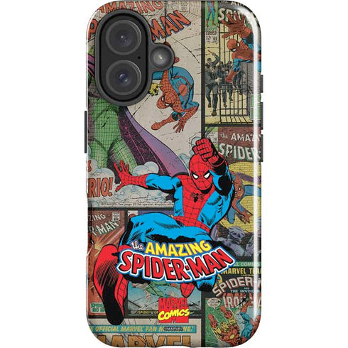 Marvel Classic Comics Amazing Spider-Man Collage iPhone 16 Plus Impact Case