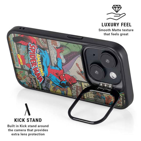 Marvel Classic Comics Amazing Spider-Man Collage iPhone 16 Plus Kickstand Case