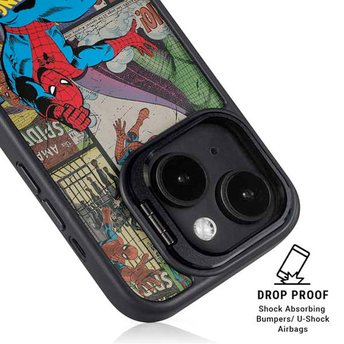 Marvel Classic Comics Amazing Spider-Man Collage iPhone 16 Plus Kickstand Case