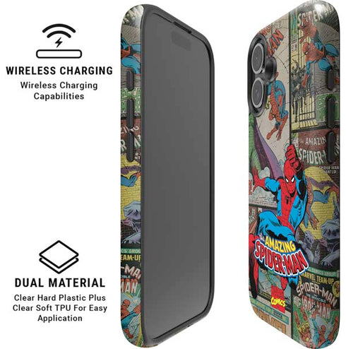Marvel Classic Comics Amazing Spider-Man Collage iPhone 16 Plus Magsafe Impact Case