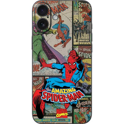 Marvel Classic Comics Amazing Spider-Man Collage iPhone 16 Plus Skin