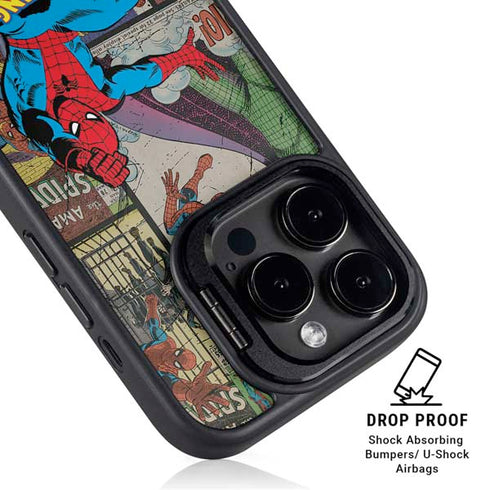 Marvel Classic Comics Amazing Spider-Man Collage iPhone 16 Pro Kickstand Case